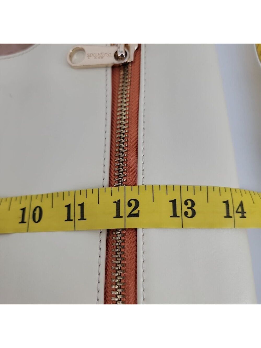 🌼 Spartina 449 Genuine Leather Expandable Tote – Cream & Caramel | Excellent - Picture 12 of 14